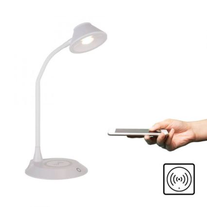 JUST LIGHT. 14414-16 - Dimmbare Flexibele Touch Tafellamp met Draadloos Opladen PUCKI LED/4,5W/230V wit
