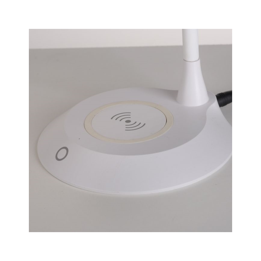 JUST LIGHT. 14414-16 - Dimmbare Flexibele Touch Tafellamp met Draadloos Opladen PUCKI LED/4,5W/230V wit