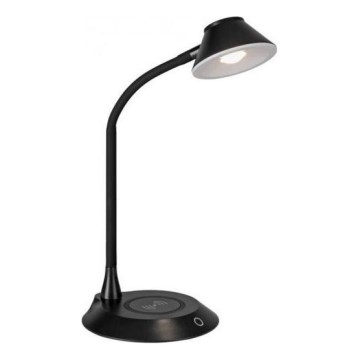 JUST LIGHT. 14414-18 - Dimbare flexibele bureaulamp met draadloos opladen PUCKI LED/4,5W/230V zwart