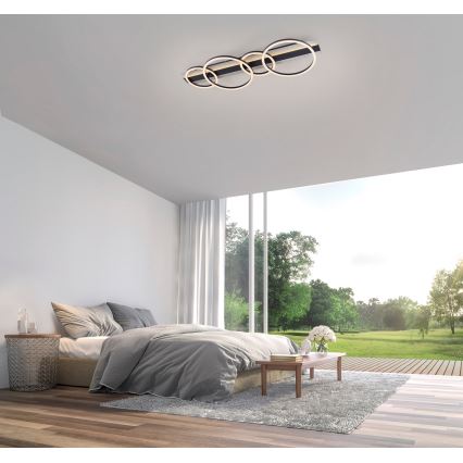 JUST LIGHT. 14426-21 - LED plafondlamp CICHIO LED/37W/230V + LED/9,5W 30x86 cm zwart