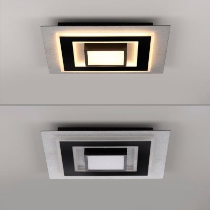 JUST LIGHT. 14439-21 - LED plafondlamp CICHIO LED/18,5W/230V + LED/9W 40x40 cm zwart
