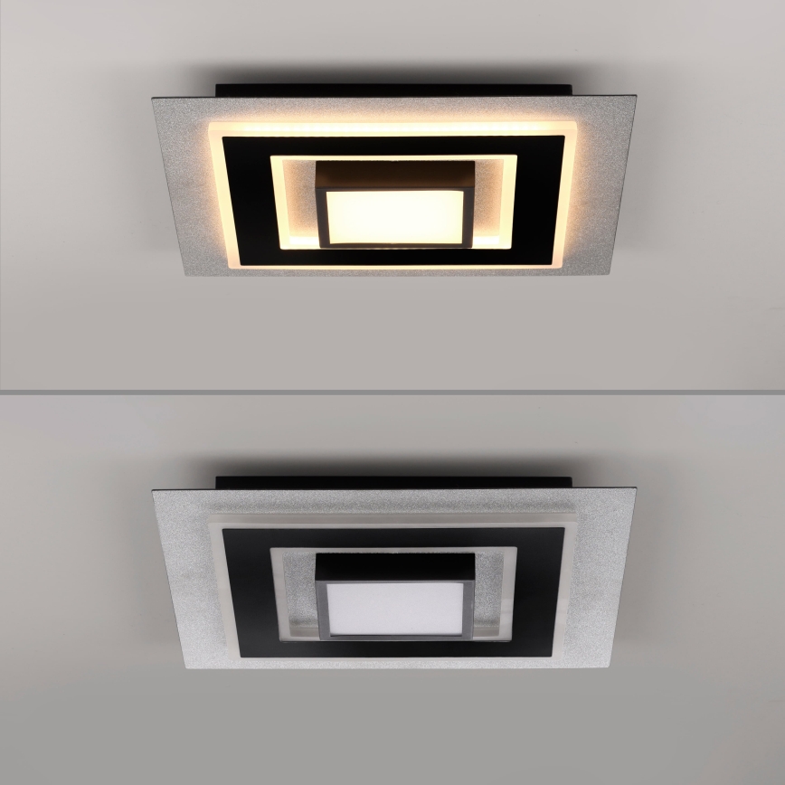 JUST LIGHT. 14439-21 - LED plafondlamp CICHIO LED/18,5W/230V + LED/9W 40x40 cm zwart
