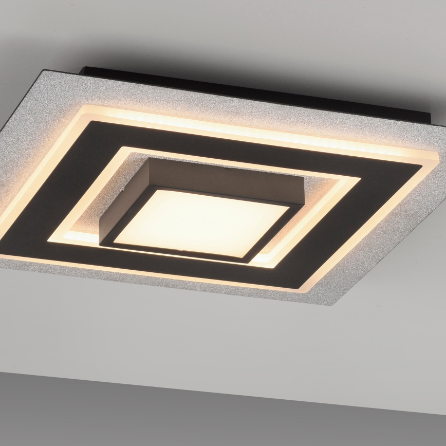 JUST LIGHT. 14439-21 - LED plafondlamp CICHIO LED/18,5W/230V + LED/9W 40x40 cm zwart