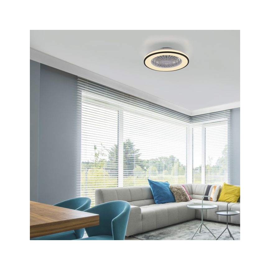JUST LIGHT. 14447-18 - LED RGBW Dimbare plafondventilator met een licht LENO LED/44W/230V 3000-6500K diameter 48,6 cm wit + afstandsbediening