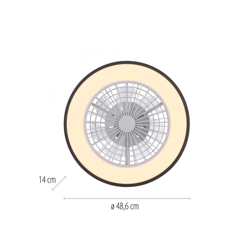 JUST LIGHT. 14447-18 - LED RGBW Dimbare plafondventilator met een licht LENO LED/44W/230V 3000-6500K diameter 48,6 cm wit + afstandsbediening
