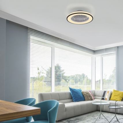 JUST LIGHT. 14447-18 - LED RGBW Dimbare plafondventilator met verlichting LENO LED/44W/230V 3000-6500K Ø 48,6 cm wit + afstandsbediening