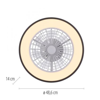JUST LIGHT. 14447-18 - LED RGBW Dimbare plafondventilator met verlichting LENO LED/44W/230V 3000-6500K Ø 48,6 cm wit + afstandsbediening