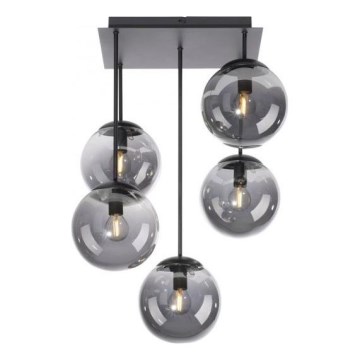 JUST LIGHT. 14602-18 - Hanglamp met vaste pendel WIDOW 5xE14/25W/230V zwart