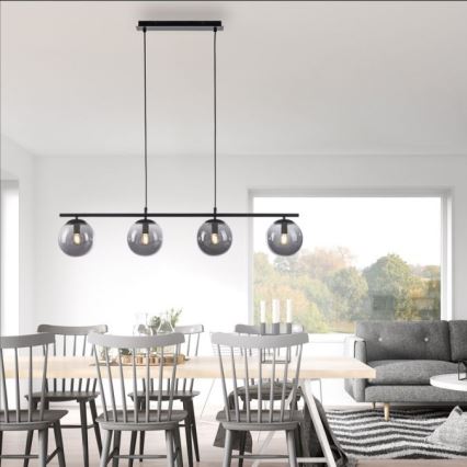 JUST LIGHT. 14604-18 - Hanglamp aan een koord WIDOW 4xE14/25W/230V zwart