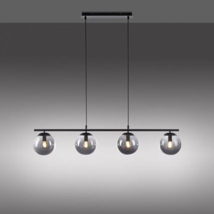 JUST LIGHT. 14604-18 - Hanglamp aan een koord WIDOW 4xE14/25W/230V zwart