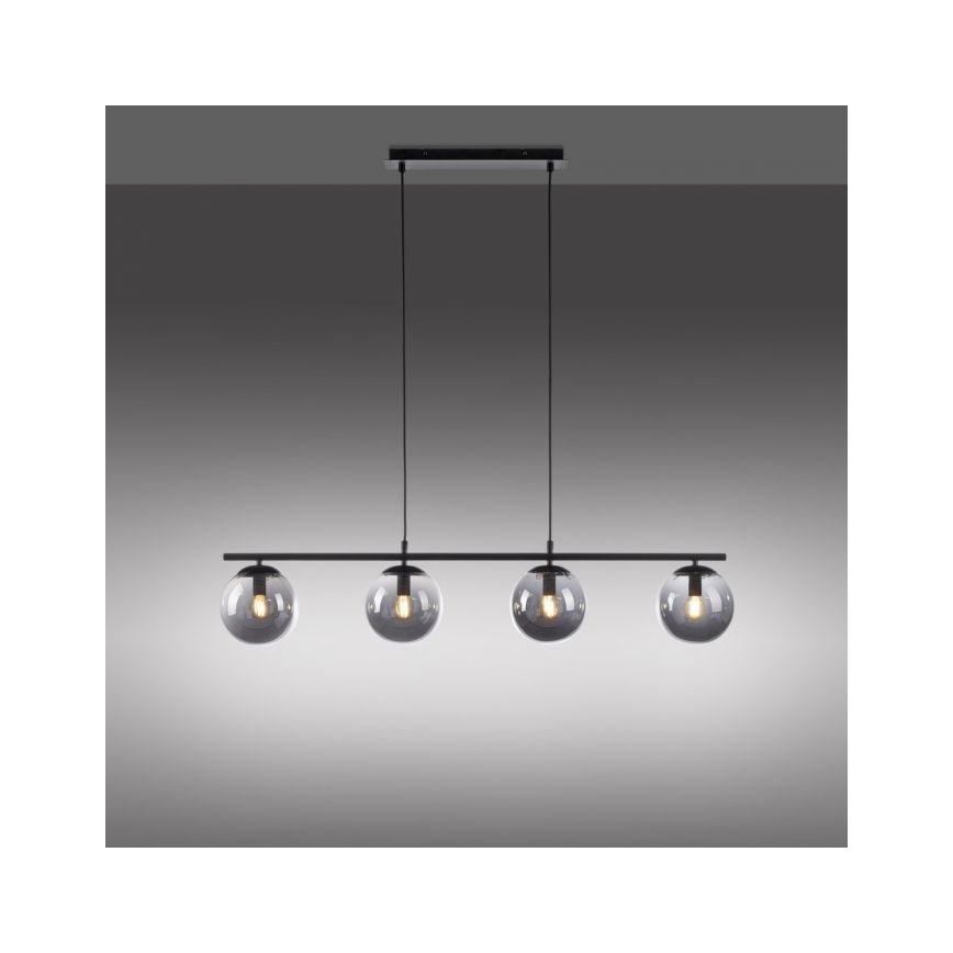 JUST LIGHT. 14604-18 - Hanglamp aan een koord WIDOW 4xE14/25W/230V zwart