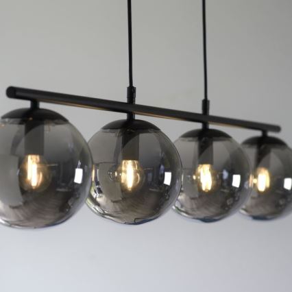 JUST LIGHT. 14604-18 - Hanglamp aan een koord WIDOW 4xE14/25W/230V zwart