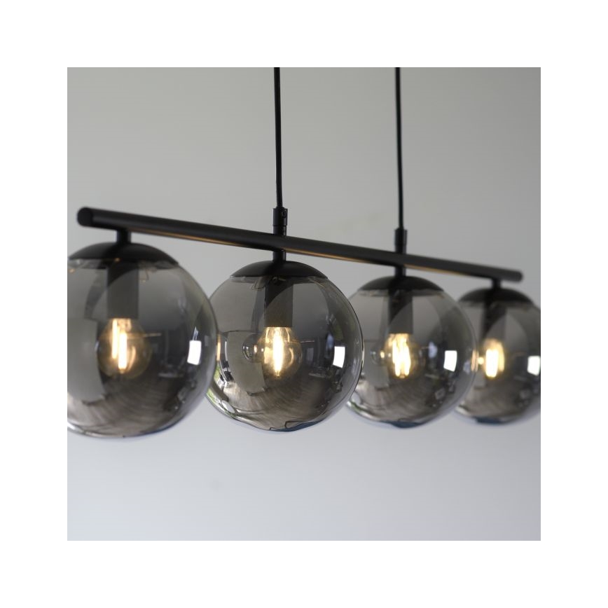 JUST LIGHT. 14604-18 - Hanglamp aan een koord WIDOW 4xE14/25W/230V zwart