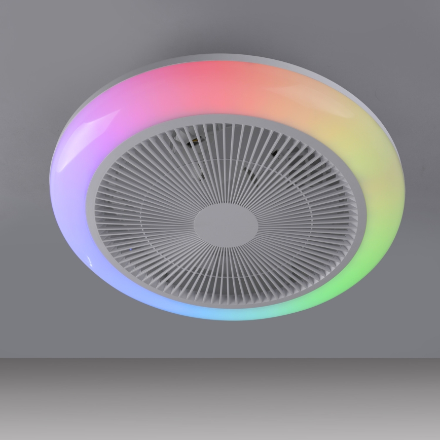 JUST LIGHT. 14623-16 - LED RGBW dimbare plafondventilator met verlichting BRENDA LED/22W/230V 3000-6000K Ø 46 cm wit + afstandsbediening