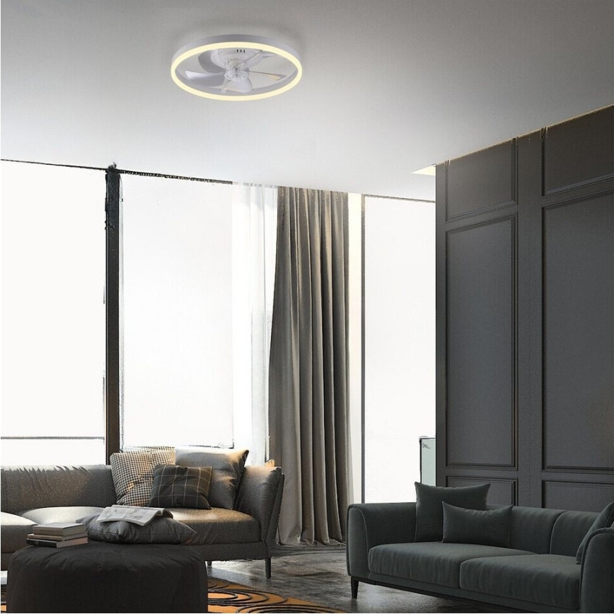 JUST LIGHT. 14624-16 - RITA dimbare LED-plafondventilator met geïntegreerd licht LED/22W/230V 3000-6000K Ø 50 cm wit + afstandsbediening