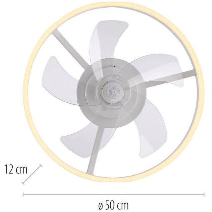 JUST LIGHT. 14624-16 - RITA dimbare LED-plafondventilator met geïntegreerd licht LED/22W/230V 3000-6000K Ø 50 cm wit + afstandsbediening