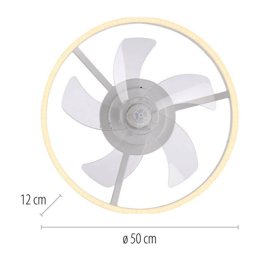 JUST LIGHT. 14624-16 - RITA dimbare LED-plafondventilator met geïntegreerd licht LED/22W/230V 3000-6000K Ø 50 cm wit + afstandsbediening