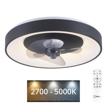JUST LIGHT. 14644-18 - LED Dimbare plafondlamp met ventilator VENIKA LED/36W/230V diameter 48,6 cm 2700-5000K + afstandsbediening