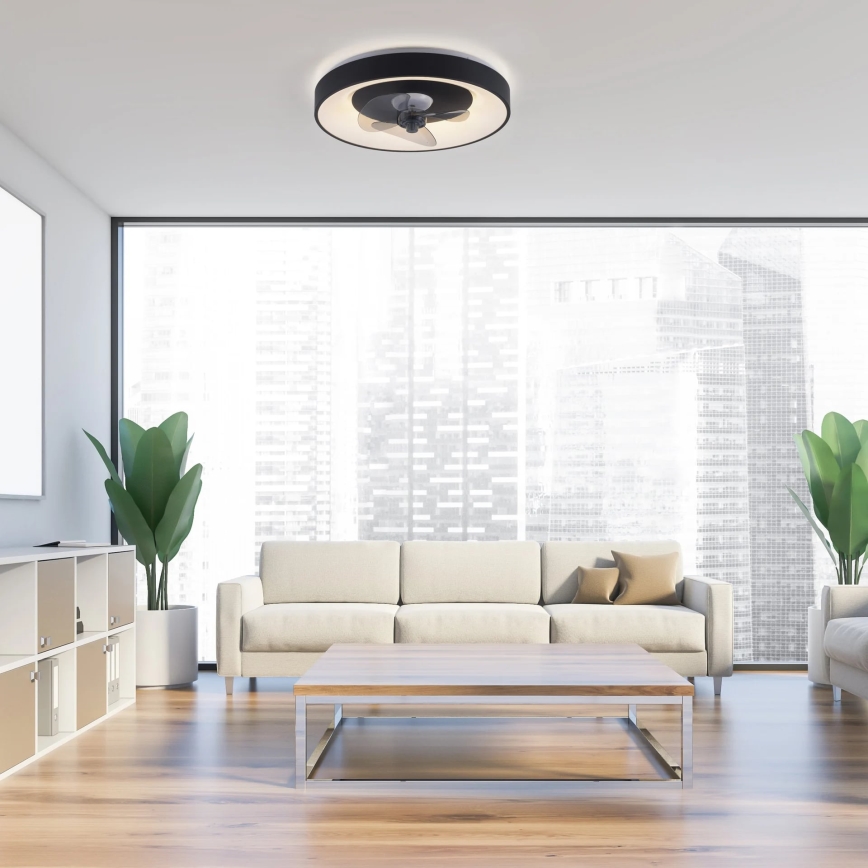 JUST LIGHT. 14644-18 - LED Dimbare plafondlamp met ventilator VENIKA LED/36W/230V diameter 48,6 cm 2700-5000K + afstandsbediening
