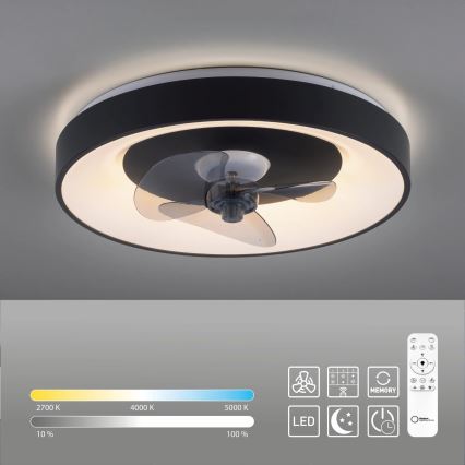 JUST LIGHT. 14644-18 - LED Dimbare plafondlamp met ventilator VENIKA LED/36W/230V diameter 48,6 cm 2700-5000K + afstandsbediening