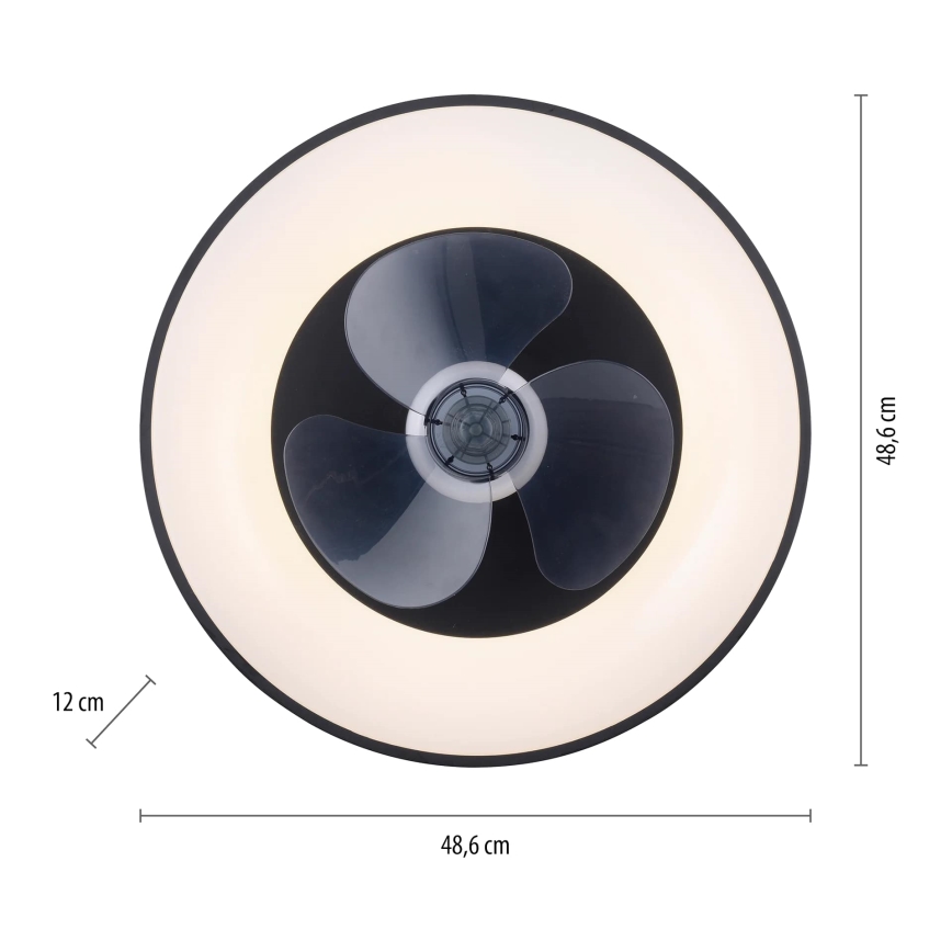 JUST LIGHT. 14644-18 - LED Dimbare plafondlamp met ventilator VENIKA LED/36W/230V diameter 48,6 cm 2700-5000K + afstandsbediening