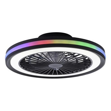JUST LIGHT. 14649-18 - LED RGBW Dimbare plafondventilator met een licht BRANDON LED/36W/230V 2700-5000K diameter 46,5 cm zwart + afstandsbediening