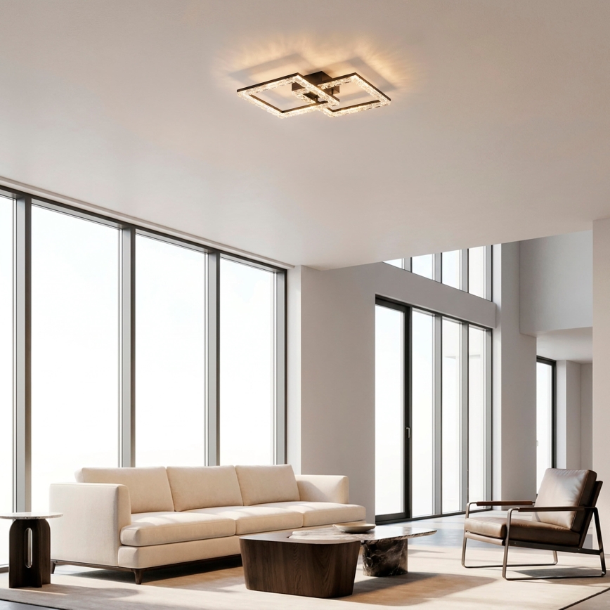 JUST LIGHT. 14732-18 - LED plafondlamp GLITRA LED/17,5W/230V 37,6x37,6 cm zwart