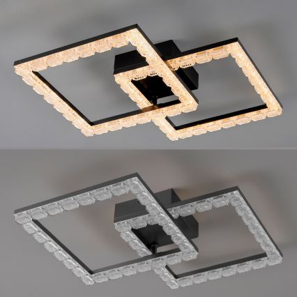 JUST LIGHT. 14732-18 - LED plafondlamp GLITRA LED/17,5W/230V 37,6x37,6 cm zwart