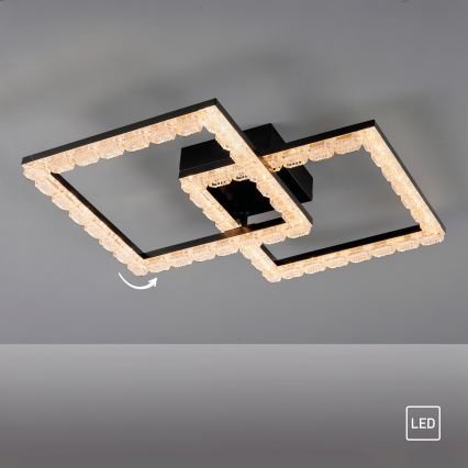 JUST LIGHT. 14732-18 - LED plafondlamp GLITRA LED/17,5W/230V 37,6x37,6 cm zwart