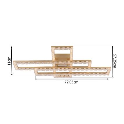 JUST LIGHT. 14733-60 - LED Plafondlamp GLITRA LED/35W/230V 57,25x72,05 cm goudkleurig