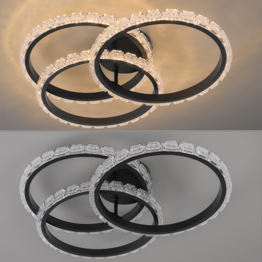 JUST LIGHT. 14734-18 - LED plafondlamp GLITRA LED/37W/230V Ø 50 cm zwart