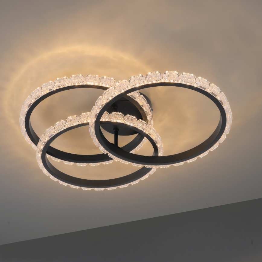 JUST LIGHT. 14734-18 - LED plafondlamp GLITRA LED/37W/230V Ø 50 cm zwart