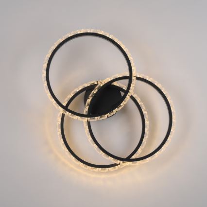 JUST LIGHT. 14734-18 - LED plafondlamp GLITRA LED/37W/230V Ø 50 cm zwart