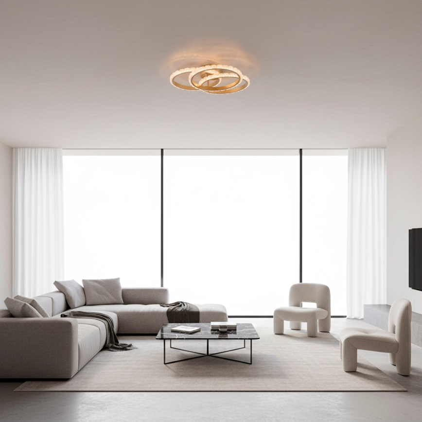 JUST LIGHT. 14734-60 - LED plafondlamp GLITRA LED/37W/230V Ø 50 cm goud