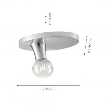 JUST LIGHT. 14777-55 - Plafondlamp TURN ME 1xE27/60W/230V mat chroom