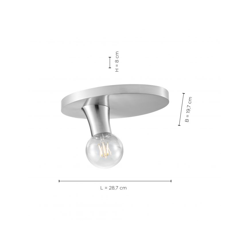 JUST LIGHT. 14777-55 - Plafondlamp TURN ME 1xE27/60W/230V mat chroom