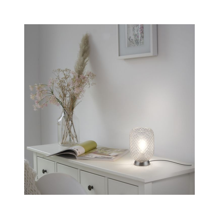 JUST LIGHT. 14906-55 - Tafellamp REISHI 1xE27/40W/230V mat chroom