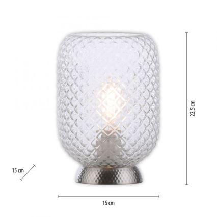 JUST LIGHT. 14906-55 - Tafellamp REISHI 1xE27/40W/230V mat chroom