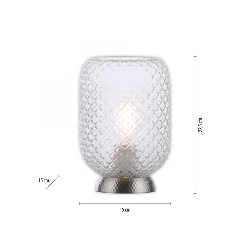 JUST LIGHT. 14906-55 - Tafellamp REISHI 1xE27/40W/230V mat chroom