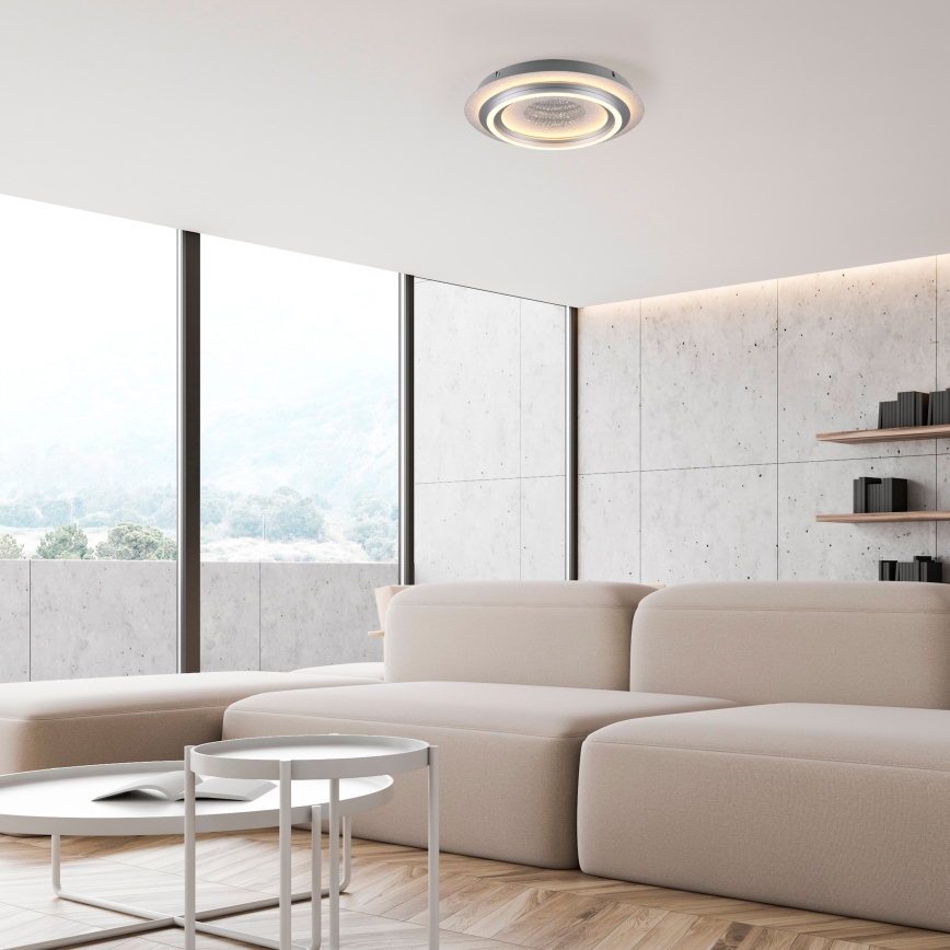 JUST LIGHT. 15089-21 - LED plafondlamp CICHIO LED/36W/230V Ø 40 cm mat chroom