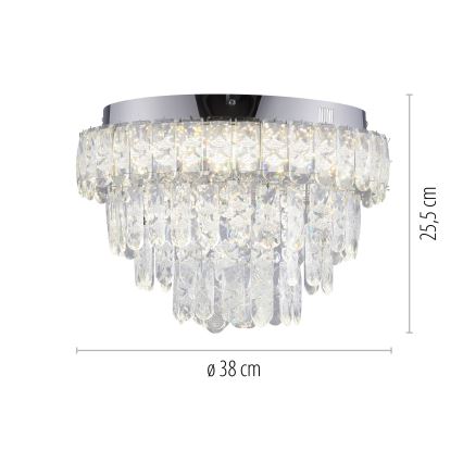 JUST LIGHT. 15092-17 - LED plafondlamp KULUNKA LED/33W/230V Ø 38 cm glanzend chroom