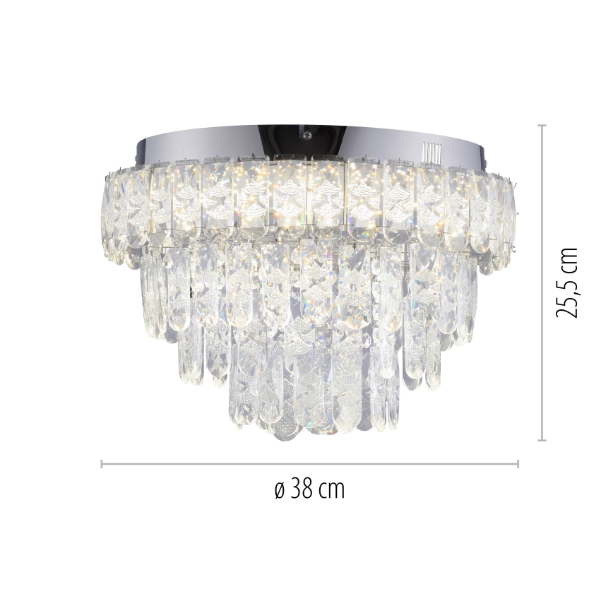 JUST LIGHT. 15092-17 - LED plafondlamp KULUNKA LED/33W/230V Ø 38 cm glanzend chroom