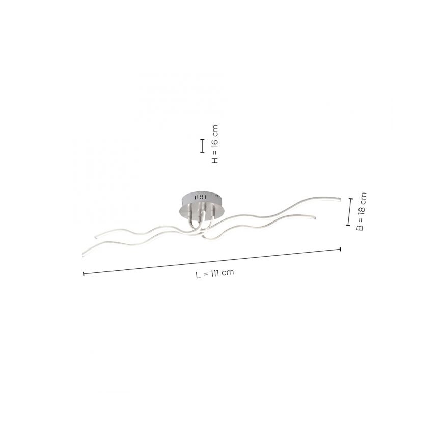 JUST LIGHT. 15126-55 - LED Bevestigde Hanglamp WAVE LED/29,4W/230V mat chroom