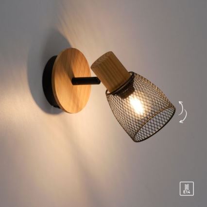 JUST LIGHT. 15191-79 - Wandspot TAMIS 1xE14/10W/230V grenen