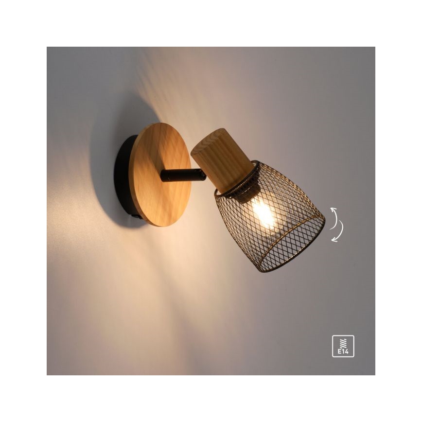 JUST LIGHT. 15191-79 - Wandspot TAMIS 1xE14/10W/230V grenen