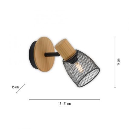 JUST LIGHT. 15191-79 - Wandspot TAMIS 1xE14/10W/230V grenen
