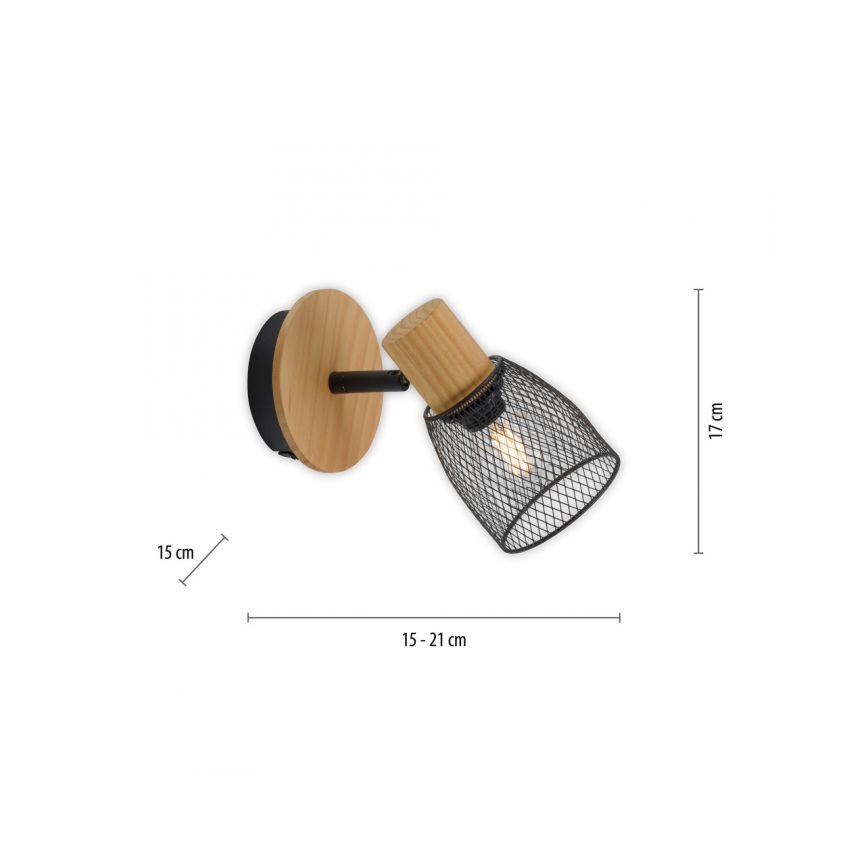 JUST LIGHT. 15191-79 - Wandspot TAMIS 1xE14/10W/230V grenen