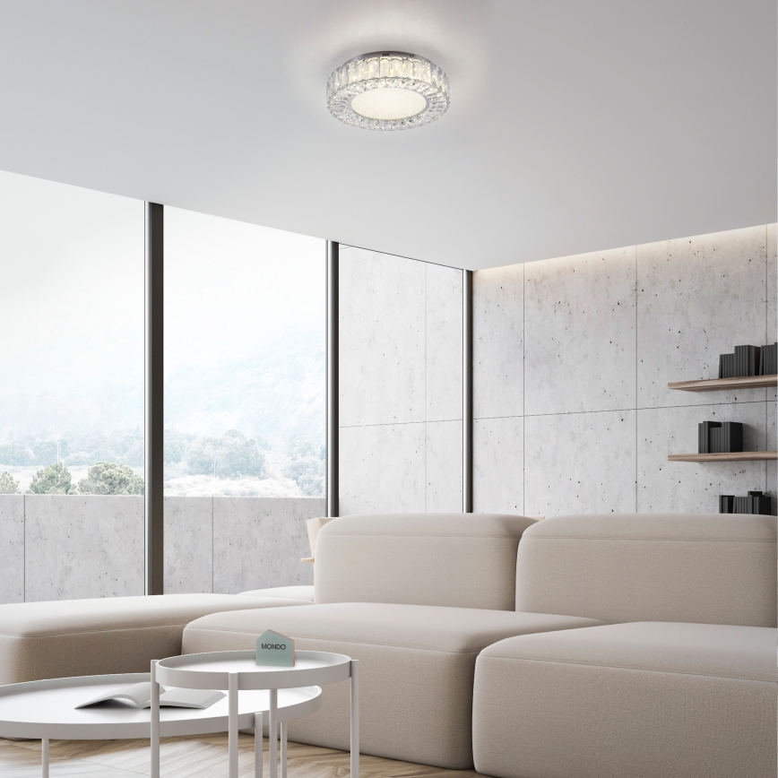 JUST LIGHT. 15221-17 - LED-plafondlamp KULUNKA LED/32W/230V Ø 37 cm glanzend chroom
