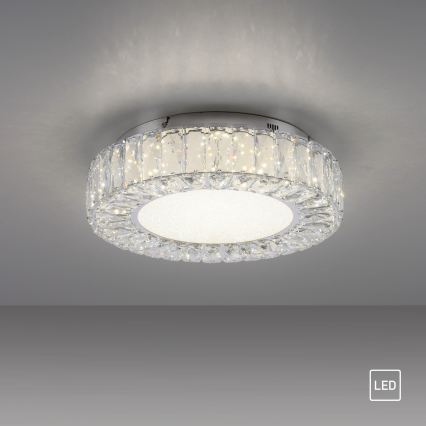 JUST LIGHT. 15221-17 - LED-plafondlamp KULUNKA LED/32W/230V Ø 37 cm glanzend chroom