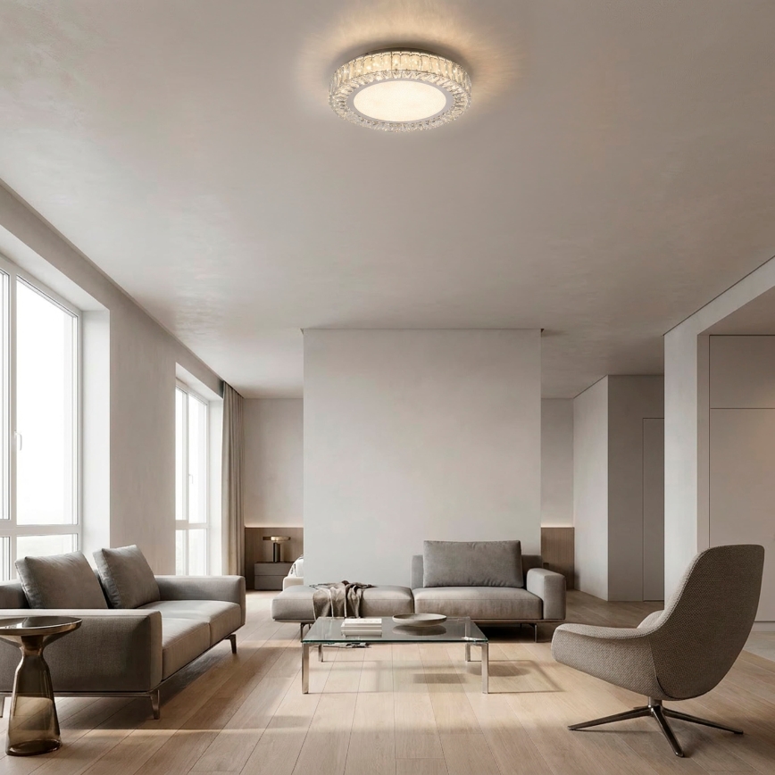 JUST LIGHT. 15222-17 - LED-plafondlamp KULUNKA LED/46W/230V Ø 50 cm glanzend chroom